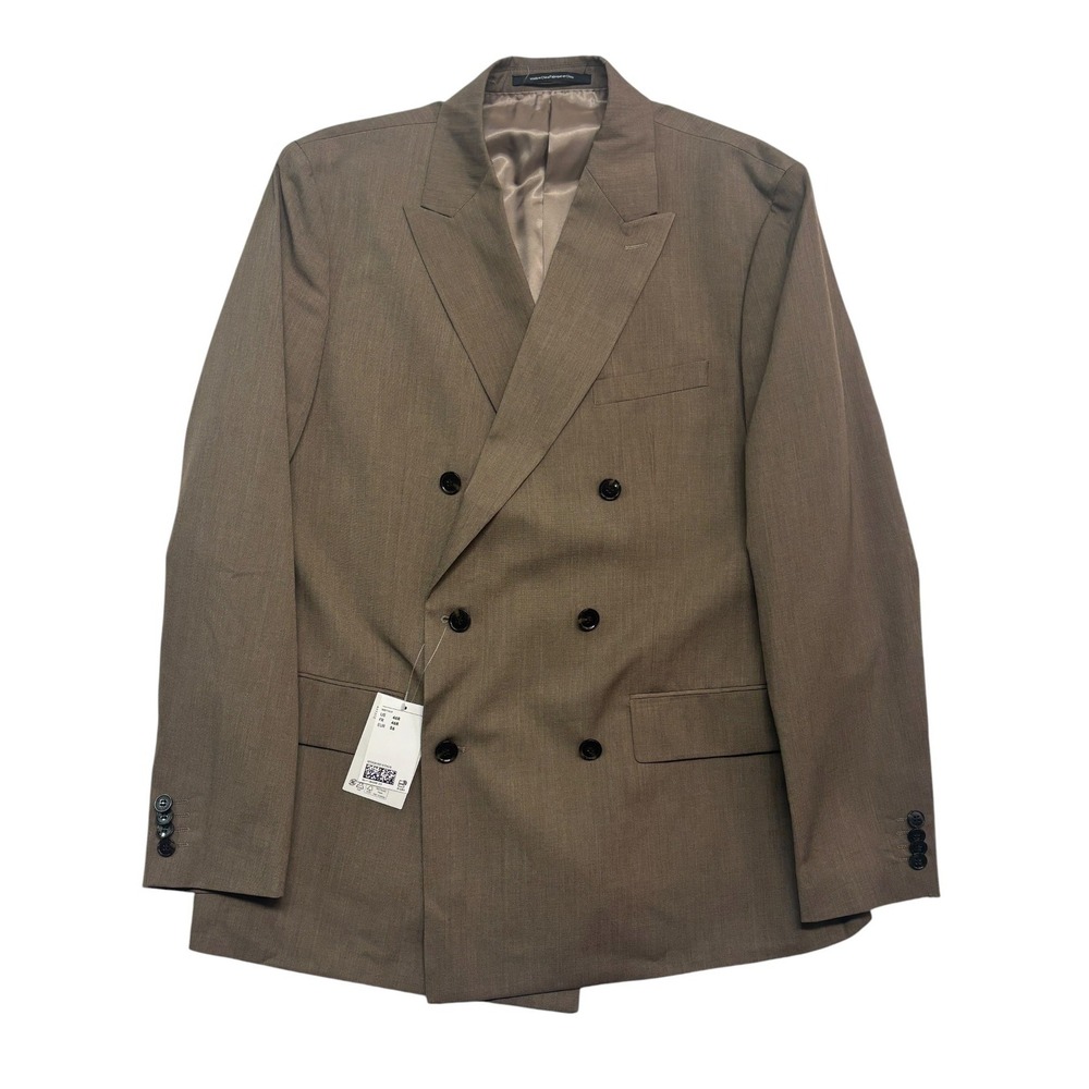 NEW H&M 46R Brown Double Breasted Blazer Jacket Sport Suit Coat Regular Fit